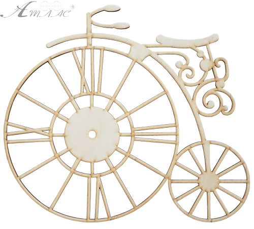 Основа для годинника з фанери 4 мм № 22 Велосипед цирковий 34 х 30 см AS-4571, В-0414