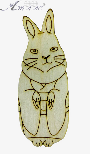Фигурка фанерная - Кролик №  4 в кимоно 8х3см  AS-4578