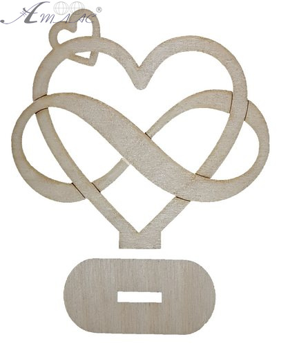 Фігурка фанерна - Серце на підставці з нескінченністю AS-4721, В-0338