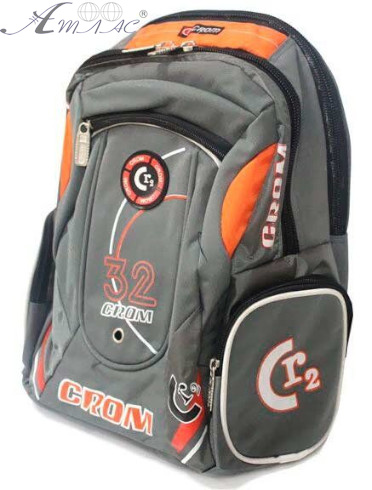 Рюкзак Crom Cr2 сірий з помаранчевими вставками СR3600