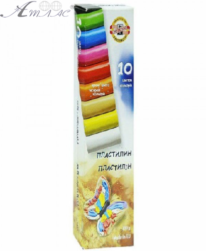 Пластилін Koh-i-Noor Метелик 10 кольорів 200 гр термін до 20р  013171