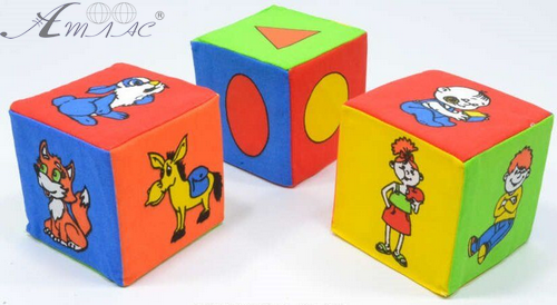 Игрушка Мягкая Кубики 3 шт Фигуры, Люди, Животные Розумна іграшка, хлопок 2005