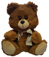 Іграшка М'яка Ведмедик з бантом коричневий 28 см В237/1