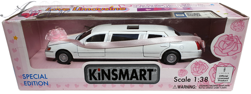 Машинка Kinsmart Lincoln Limousine 17,5 см, свадебная белая KT7001WW