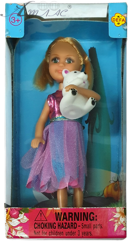 Лялька Defa маленька з ведмедиком 13 см 8280