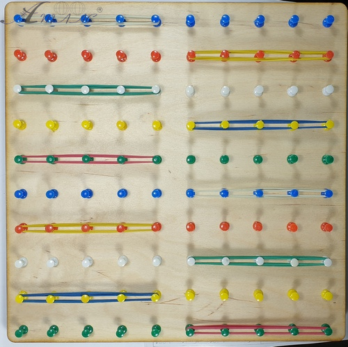 Геоборд или Планшет Математический 30 х 30см - 100 пластиковых стоек + 30 резинок AS-7137