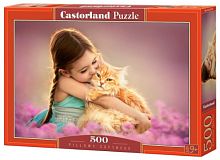 Игрушка Пазл 500 Девочка с рыжим котом 47 х 33 см Castorland B-52370