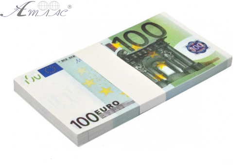 Игрушка Деньги пачка 100 євро примерно 80 шт в пачке 09443