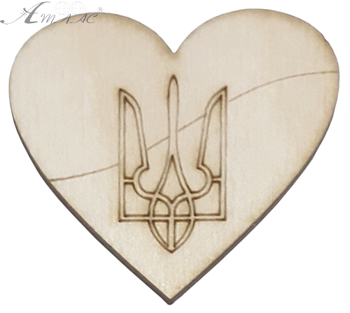 Фигурка фанерная - Сердце с трезубцем 5 см AS-4738, В-0110
