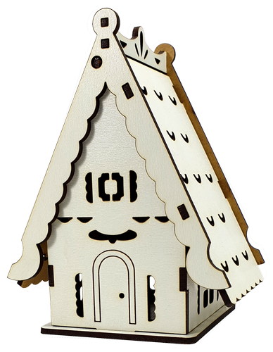 Дом №  3 шкатулка с открывающейся крышей, из МДФ 11 х 9 х 17 см AS-6239, М-2076