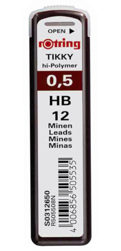 Грифель для механических карандашей ROTRING 0,5 мм HB R505508