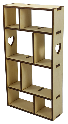 Мебель для кукол ростом 30 см - Этажерка с сердечками из фанеры AS-4022