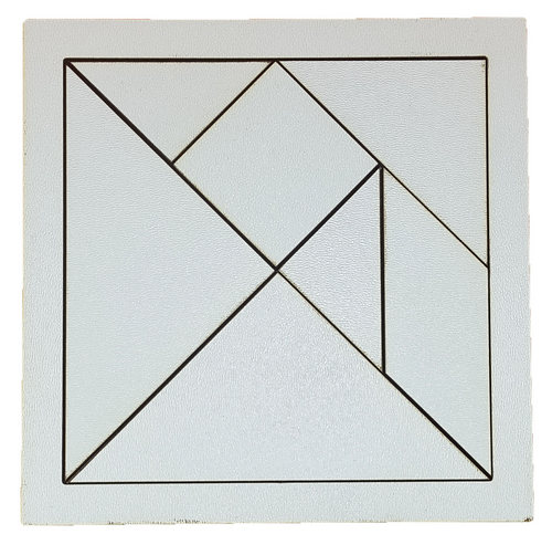 Танграм из МДФ белый с 1 стороны 12 х 12 см  AS-7113 