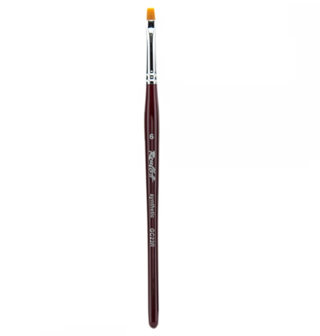 Кисть синтетическая плоская Rosa № 6 18 см, бордовая GC23R