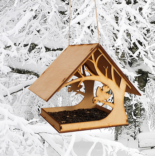 Кормушка № 3 с птичкой на дереве 28 х 22.5 х 23 см тм.Атлас  AS-4275 фото 2