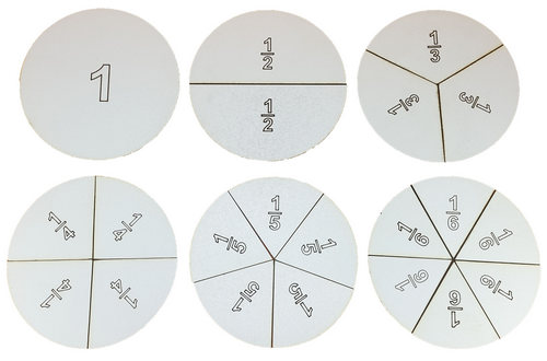 Дроби учебные от 1 до 6 частей d = 10 см  из МДФ AS-7107, О-00006 фото 2
