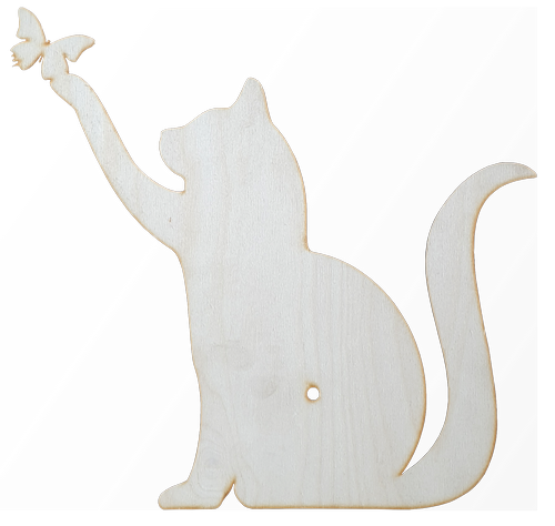 Основа для часов из фанеры 4 мм № 16 Котик с бабочкой 34 x 33 см AS-4565, В-0238 Основа для часов из фанеры 4 мм № 16 Котик с бабочкой 34 x 33 см AS-4565, В-0238