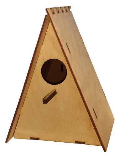 Скворечник № 2/1 треугольный окрашенный, морилка под лаком 16 х 15.5 х 21 см AS-4359