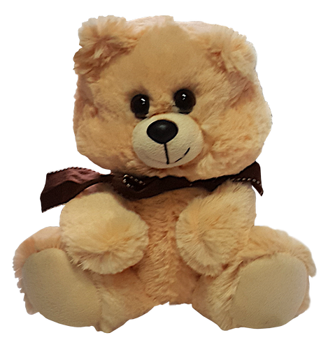 Игрушка Мягкая Мишка с бантом персиковый 23 см  В237/0