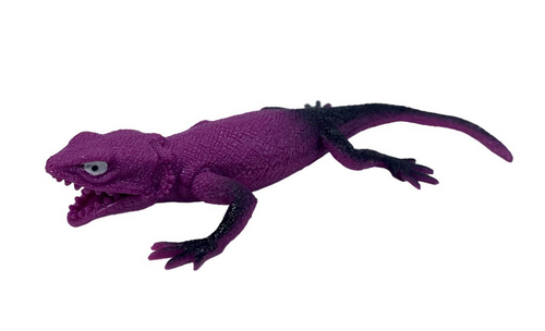 Игрушка Силиконовая тянучка Ящерица фиолетовая 15см  04760