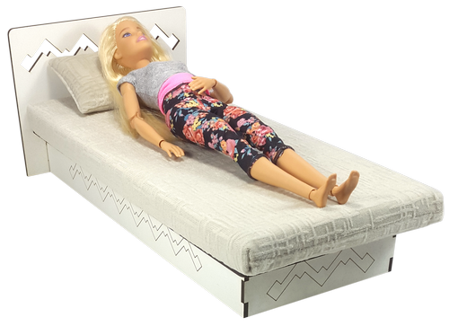 Мебель мягкая для кукол ростом 30 см - Кровать № 5 Гейнсборо из МДФ AS-7806 фото 2