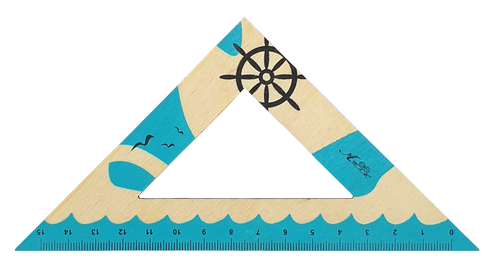 Треугольник деревянный 15см Морько бирюза  AS-0668
