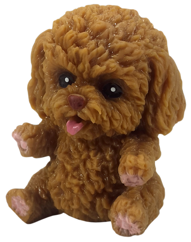 Игрушка силиконовая антистресс сидящая собачка большая рыжая 7 см  04364