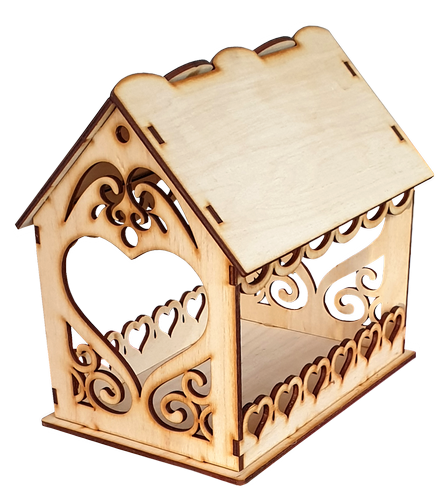 Кормушка № 4 домик с сердечками 22 х 16 х 20.5 см AS-4276, F-0233