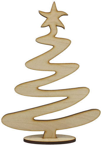 Фигурка фанерная - Елка большая зигзаг на подставке 18 см AS-4643, В-0140