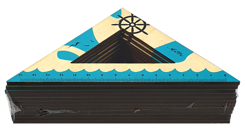 Треугольник деревянный 15см Морько бирюза  AS-0668 фото 2