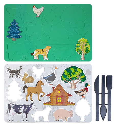 Игрушка Сортер доска со зверями и тремя стеками AS-0266  фото 3