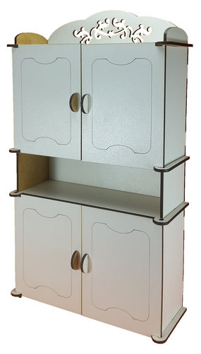 Мебель для кукол ростом 30 см - Шкаф № 4 с четырьмя одинаковыми дверками из МДФ AS-6013, М-2040 фото 2