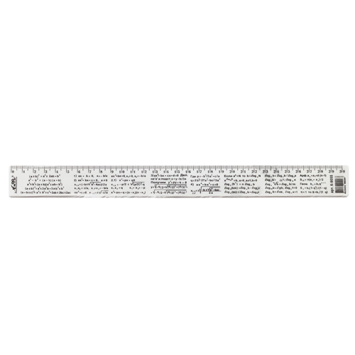 Линейка 30 см  Алгебра снежно-белая в упаковке AS-0610