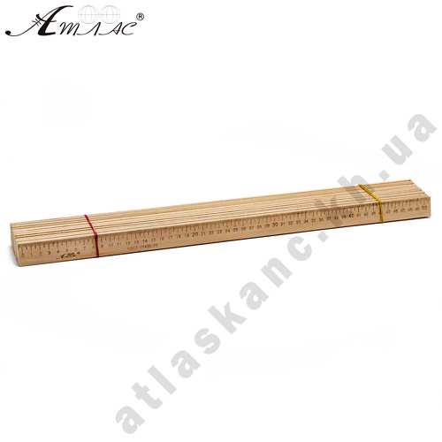 Линейка Деревянная 50 см напечатанная со штрих-кодом AS-0656, К-4054 фото 2