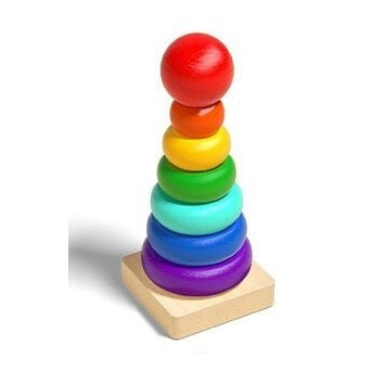 Игрушка Деревянная Пирамидка Радуга 7 элементов  MD0819 фото 2