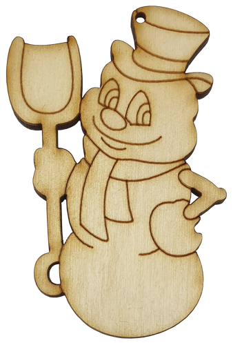 Фигурка фанерная - Снеговик с лопатой 5,5 х 8 см AS-4745, В-0228