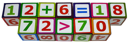 Кубики с Цифрами 12 шт пластик 4см  AS-0267 фото 2