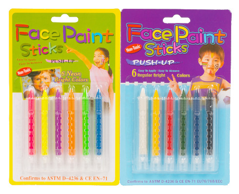 Мелки для раскрашивания лица Неон 6 цветов D-4236, FP-6