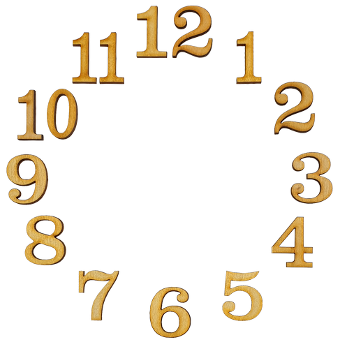 Цифры для часов арабские 12 шт высотой 5 см из фанеры AS-4861