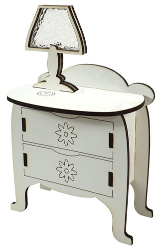 Комод с настольной лампой, сенсорный выключатель, МДФ 10 х  6 х 16 см AS-5530, Е-050