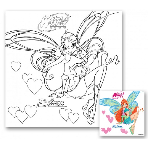 Холст с контуром Винкс на подрамнике 30 х 30 см  950926