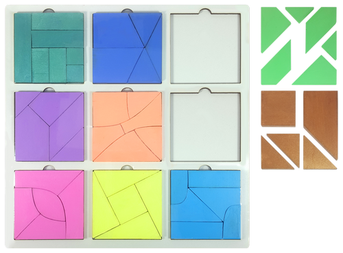 Игрушка развивающая Головоломка Сложи Квадрат покрашенная, третий уровень сложности AS-7159 фото 2