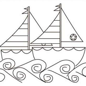 Холст с контуром Кораблики на подрамнике 25 х 25 см  951011