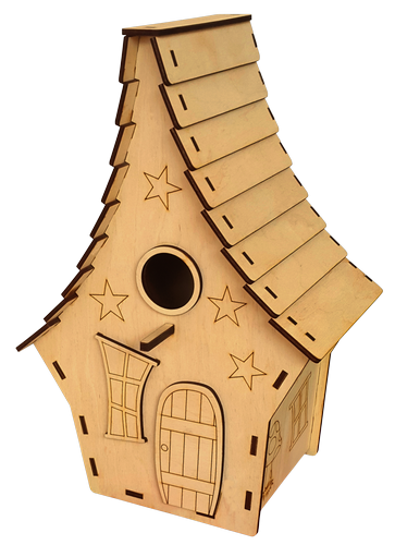 Скворечник № 9/1 домик волшебника, окрашенный, морилка под лаком 24 х 18 х 35 см AS-4368