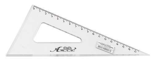 Треугольник 17 см прозрачный напечатанный AS-0260, К-9030