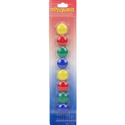 Магниты 20мм Пегашка  8шт цветные круглые  01427