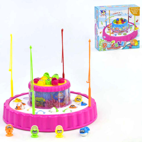 Игрушка пластиковая Рыбалка набор, свет, звук, 4 удочки  20114