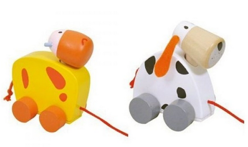 Игрушка Каталка Деревянная Микс 13,5 см на шнурке в пакете  0537