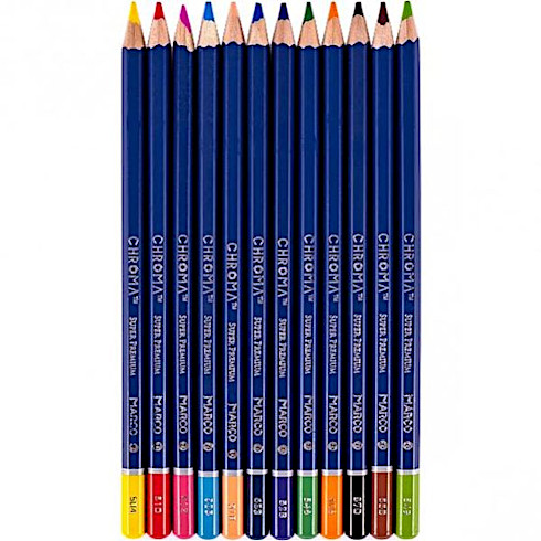 Карандаши цветные Marco Chroma 12 цветов, в металлическом пенале 8010-12TN фото 2 Карандаши цветные Marco Chroma 12 цветов, в металлическом пенале 8010-12TN фото 2