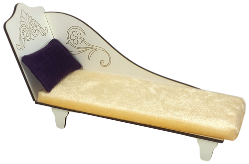 Мебель мягкая для кукол ростом 30 см - Кушетка бежевая из МДФ AS-7807